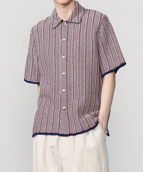 Coohem(コーヘン)の「COOHEM | 透かしストライプ ニットツイードシャツ MEN(ニット/セーター・メンズ・ブルー系その他5・L/M)」の12枚目の写真