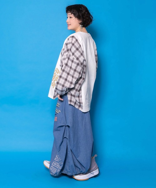 ScoLar(スカラー)の「161667:ベルトアジャスター付きバルーンデニムスカート(スカート・レディース・サックスブルー/カーキ/ブラック・M)」の22枚目の写真