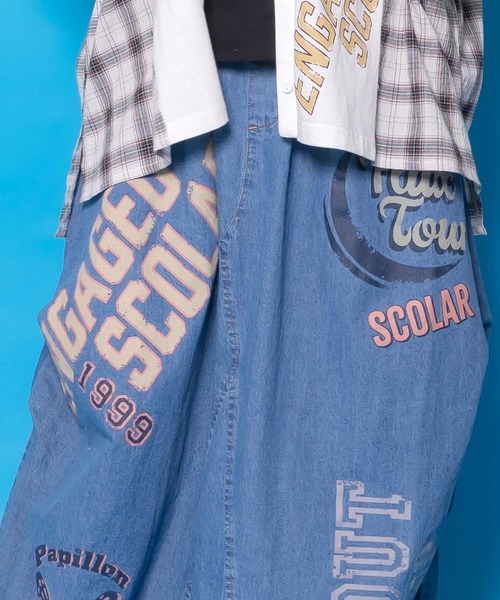 ScoLar(スカラー)の「161667:ベルトアジャスター付きバルーンデニムスカート(スカート・レディース・サックスブルー/カーキ/ブラック・M)」の18枚目の写真