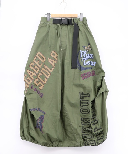 ScoLar(スカラー)の「161667:ベルトアジャスター付きバルーンデニムスカート(スカート・レディース・サックスブルー/カーキ/ブラック・M)」の11枚目の写真