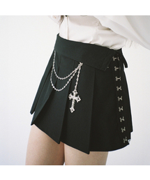 CLUTSTUDIO（クルロトスタジオ）の「クロスチェーンプリーツスカート - ブラック（スカート）」