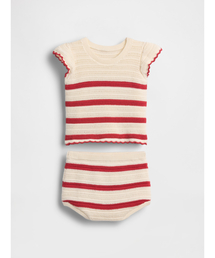 GAP（ギャップ）の「クロシェ ストライプ コーデセット (ベビー)（セットアップ）」