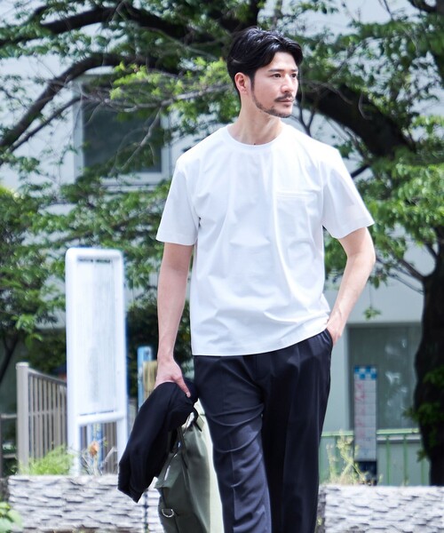 SHIPS（シップス）の「SHIPS:〈接触冷感/洗濯機可能/抗菌防臭〉COOL TOUCH サマー Tシャツ（Tシャツ/カットソー・メンズ・ネイビー/グリーン/ホワイト/ブラック・X-LARGE/LARGE/MEDIUM/SMALL）」の5枚目の写真