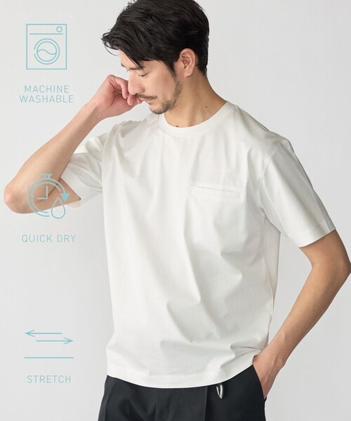 SHIPS（シップス）の「SHIPS:〈接触冷感/洗濯機可能/抗菌防臭〉COOL TOUCH サマー Tシャツ（Tシャツ/カットソー・メンズ・ネイビー/グリーン/ホワイト/ブラック・X-LARGE/LARGE/MEDIUM/SMALL）」の12枚目の写真
