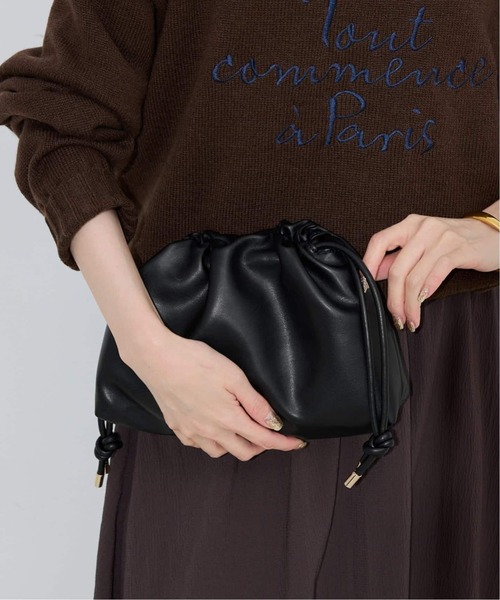 SLOBE IENA（スローブイエナ）の「《追加3》SLOBE 3WAY スムース巾着バッグ（クラッチバッグ・レディース・スカイブルー/ブラック/ベージュ系その他/ホワイト・FREE）」の14枚目の写真