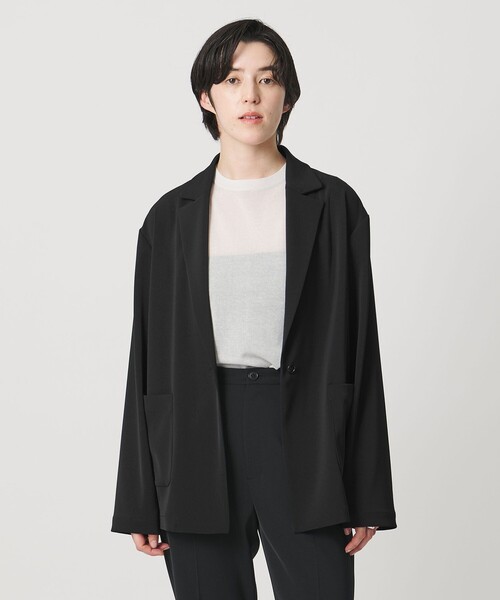 MARW UNITED ARROWS（マルゥ ユナイテッドアローズ）の「＜MARW UNITED ARROWS＞ツイル 1ボタン ジャケット（テーラードジャケット・レディース・ブラック/ネイビー/ダークグレー・36/38）」の2枚目の写真