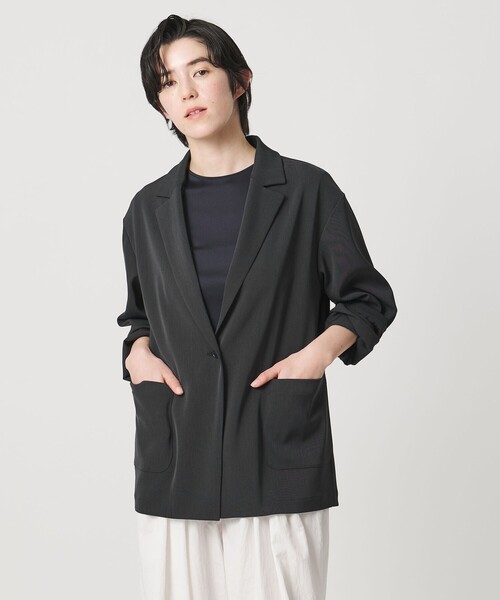MARW UNITED ARROWS（マルゥ ユナイテッドアローズ）の「＜MARW UNITED ARROWS＞ツイル 1ボタン ジャケット（テーラードジャケット・レディース・ブラック/ネイビー/ダークグレー・36/38）」の4枚目の写真