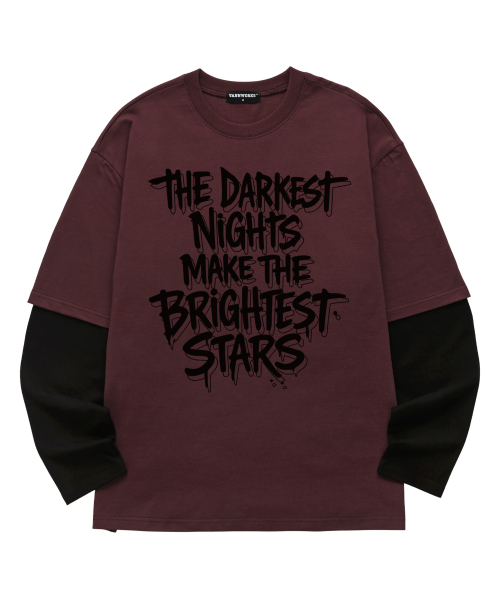 VANNWORKS（バンワークス）の「レイヤード DARKEST NIGHT ロングスリーブ (VVLL0223) バーガンディ（Tシャツ/カットソー・レディース・その他・SMALL/MEDIUM/LARGE/X-LARGE）」の3枚目の写真