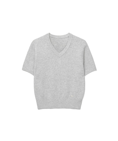 COSTUME O’CLOCK（コスチュームオクロック）の「[ITALY] ベーシックVネックPKハーフニット5カラーCOWKT008（Tシャツ/カットソー・レディース・グレー/オートミール/ブラウン/ブラック/アイボリー・SMALL/MEDIUM）」の3枚目の写真