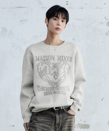 DOODLE HEART KNIT MELANGE GRAY