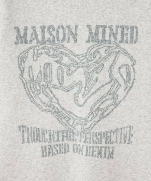 MAISON MINED（メゾンミネド）の「DOODLE HEART KNIT MELANGE GRAY（ニット/セーター・メンズ・その他・SMALL/MEDIUM/LARGE）」の8枚目の写真