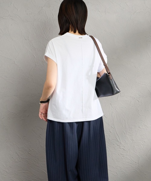 MICA&DEAL（マイカ＆ディール）の「[MICA&DEAL/マイカアンドディール] フレンチスリーブ フォトプリントTシャツ（Tシャツ/カットソー・レディース・ベージュ/ホワイト・F）」の12枚目の写真