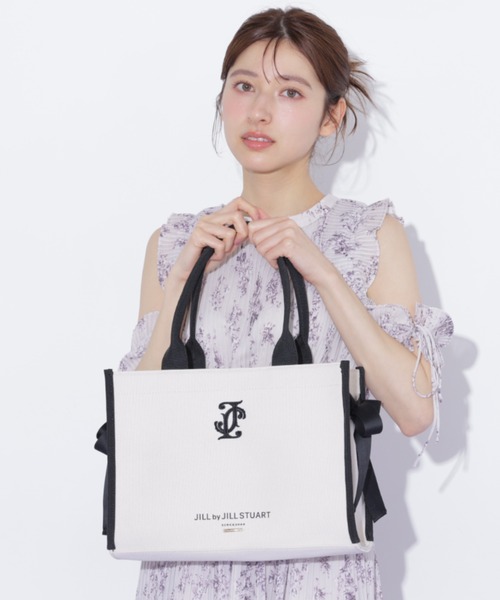 JILL by JILL STUART(ジルバイジルスチュアート)の「サイドリボントートバッグ(トートバッグ・レディース・ホワイト/ブラック・FREE)」の4枚目の写真