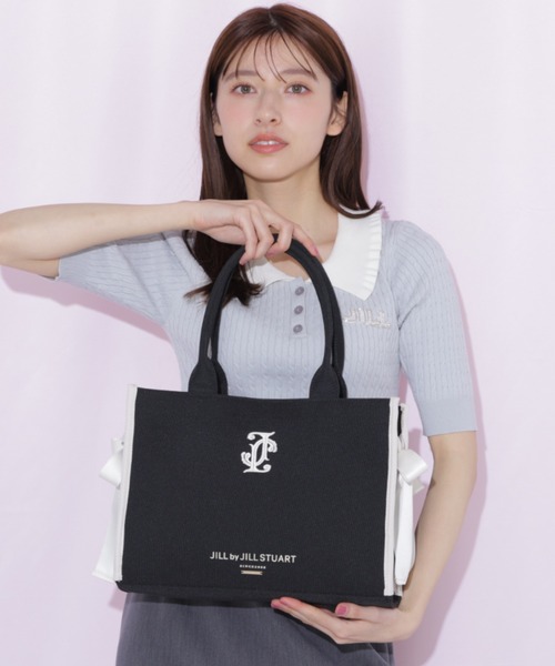 JILL by JILL STUART(ジルバイジルスチュアート)の「サイドリボントートバッグ(トートバッグ・レディース・ホワイト/ブラック・FREE)」の9枚目の写真