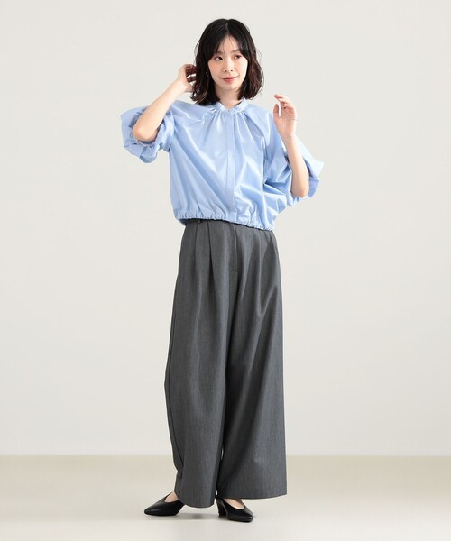 Demi-Luxe BEAMS(デミルクス ビームス)の「【8/6値下げ】ラグラン パフスリーブ ブラウス(シャツ/ブラウス・レディース・ホワイト/サックスブルー・36/38)」の10枚目の写真