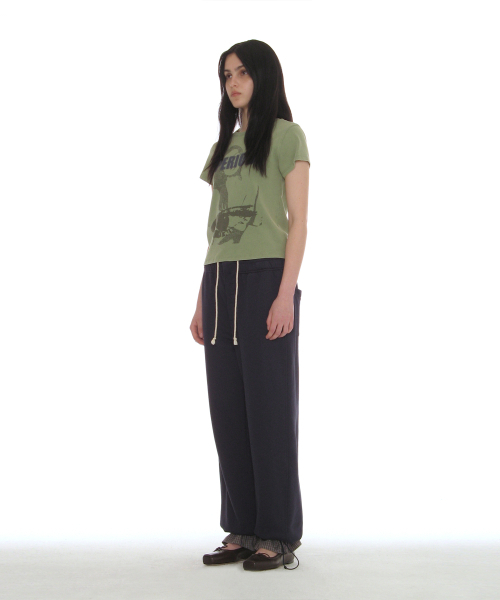 PARTIMENTO WOMEN(パルティメントウィメン)の「レイヤードヘムスウェットパンツ_ネイビー(スウェットパンツ・レディース・その他・MEDIUM/SMALL)」の2枚目の写真