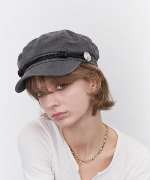 Rohwel（ローウェル）の「Metal Button Marine Casquette / メタルボタンマリンキャスケット（キャスケット・レディース・ブラック/グレー/チャコールグレー・FREE）」の2枚目の写真
