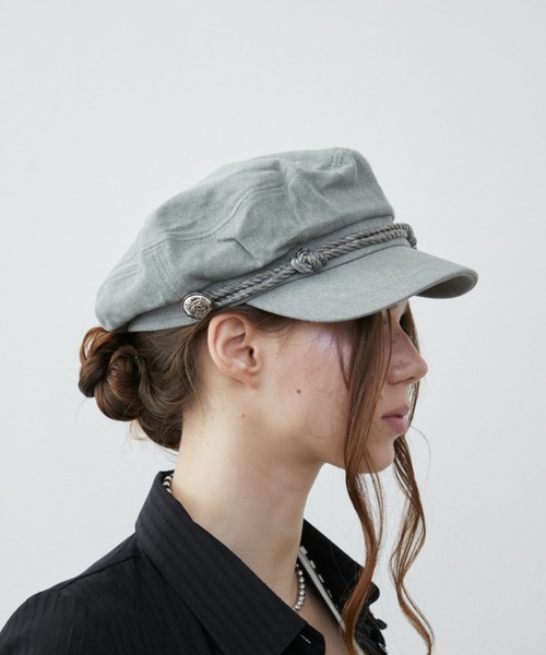 Rohwel（ローウェル）の「Metal Button Marine Casquette / メタルボタンマリンキャスケット（キャスケット・レディース・ブラック/グレー/チャコールグレー・FREE）」の7枚目の写真
