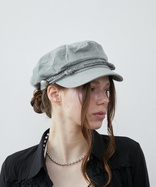 Rohwel（ローウェル）の「Metal Button Marine Casquette / メタルボタンマリンキャスケット（キャスケット・レディース・ブラック/グレー/チャコールグレー・FREE）」の6枚目の写真