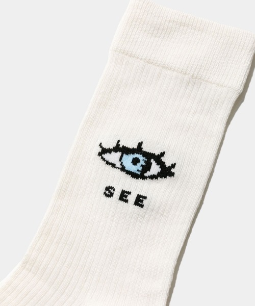 beautiful people（ビューティフルピープル）の「sock a trois APPLE（ソックス/靴下・レディース・チャコールグレー/アイボリー・LARGE/MEDIUM）」の3枚目の写真