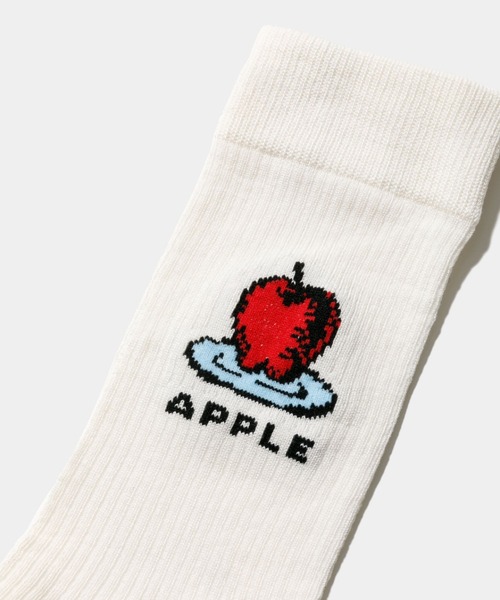 beautiful people（ビューティフルピープル）の「sock a trois APPLE（ソックス/靴下・レディース・チャコールグレー/アイボリー・LARGE/MEDIUM）」の5枚目の写真