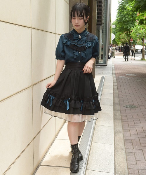 axes femme(アクシーズファム)の「サテンリボンフレアSK(スカート・レディース・ネイビー/ピンク/ブラック・FREE)」の15枚目の写真
