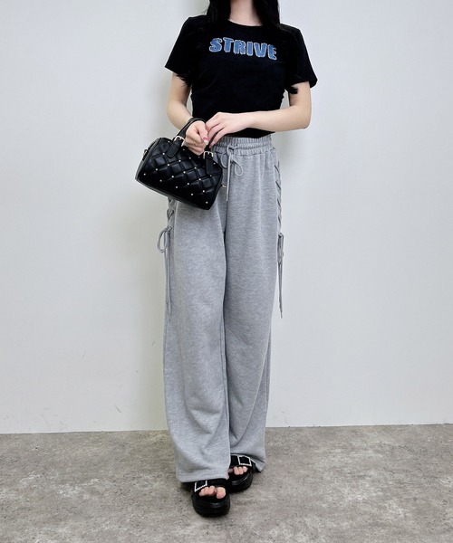 INGNI（イング）の「ムラ染めデニムロゴサイドギャザーTシャツ（Tシャツ/カットソー・レディース・オフホワイト/ブラック/カーキ・M）」の16枚目の写真