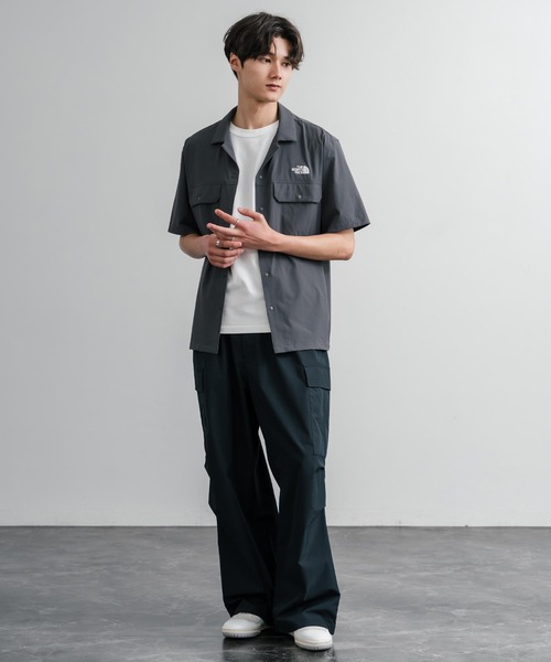 THE NORTH FACE(ザノースフェイス)の「THE NORTH FACE ザ・ノースフェイス M'S KANTE SHIRTS ワンポイントロゴ刺繍胸ポケット付き半袖オープンカラーシャツ(シャツ/ブラウス・メンズ・チャコール/ブラック/ライトベージュ・M/XL/L)」の5枚目の写真