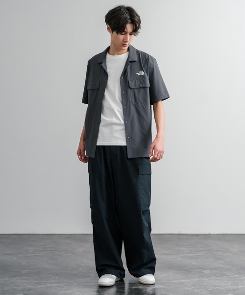 THE NORTH FACE(ザノースフェイス)の「THE NORTH FACE ザ・ノースフェイス M'S KANTE SHIRTS ワンポイントロゴ刺繍胸ポケット付き半袖オープンカラーシャツ(シャツ/ブラウス・メンズ・チャコール/ブラック/ライトベージュ・M/XL/L)」の6枚目の写真
