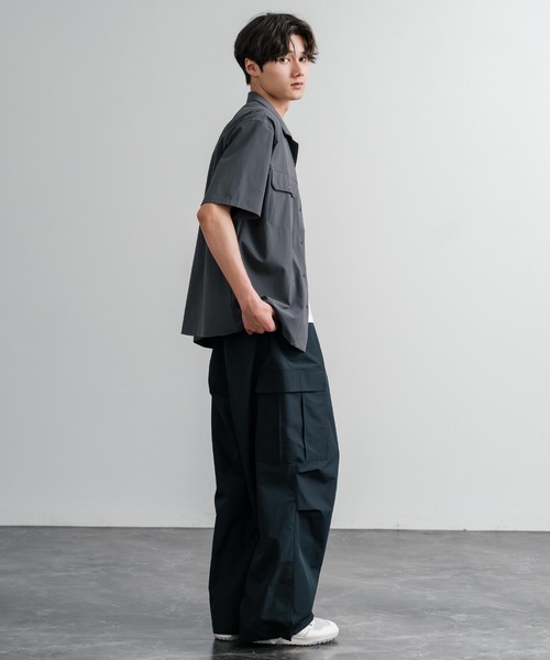 THE NORTH FACE(ザノースフェイス)の「THE NORTH FACE ザ・ノースフェイス M'S KANTE SHIRTS ワンポイントロゴ刺繍胸ポケット付き半袖オープンカラーシャツ(シャツ/ブラウス・メンズ・チャコール/ブラック/ライトベージュ・M/XL/L)」の7枚目の写真