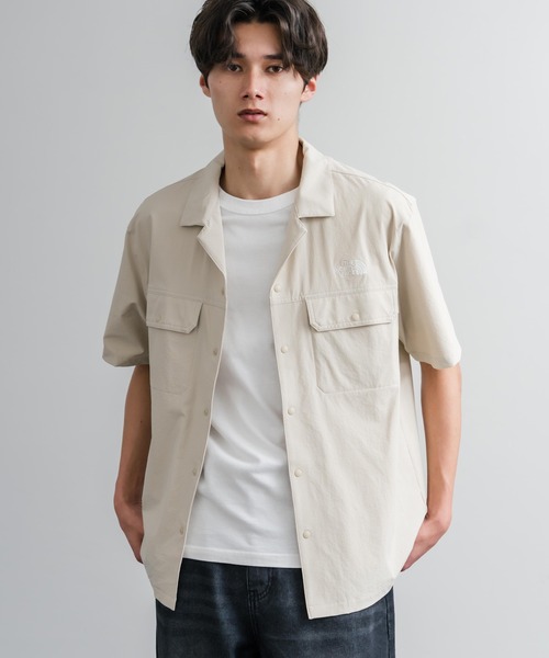 THE NORTH FACE(ザノースフェイス)の「THE NORTH FACE ザ・ノースフェイス M'S KANTE SHIRTS ワンポイントロゴ刺繍胸ポケット付き半袖オープンカラーシャツ(シャツ/ブラウス・メンズ・チャコール/ブラック/ライトベージュ・M/XL/L)」の8枚目の写真