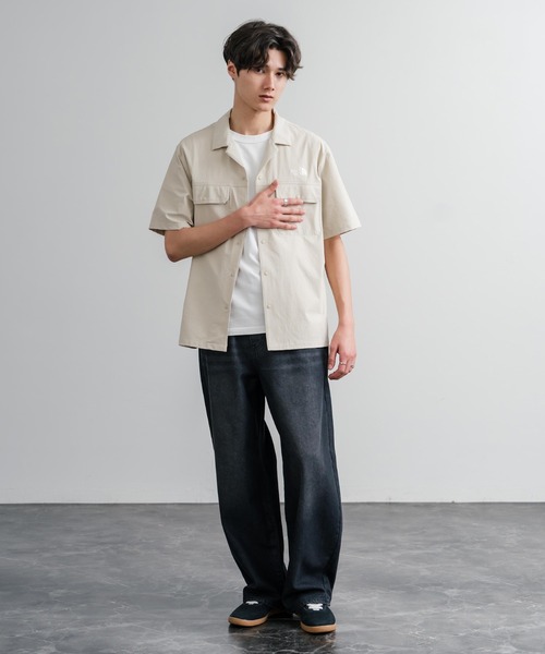 THE NORTH FACE(ザノースフェイス)の「THE NORTH FACE ザ・ノースフェイス M'S KANTE SHIRTS ワンポイントロゴ刺繍胸ポケット付き半袖オープンカラーシャツ(シャツ/ブラウス・メンズ・チャコール/ブラック/ライトベージュ・M/XL/L)」の11枚目の写真