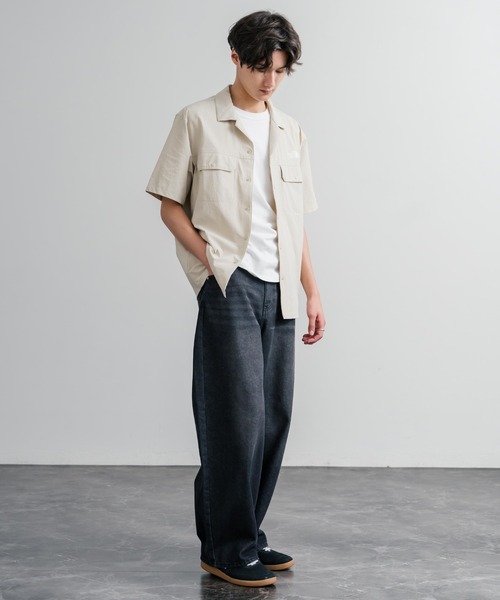THE NORTH FACE(ザノースフェイス)の「THE NORTH FACE ザ・ノースフェイス M'S KANTE SHIRTS ワンポイントロゴ刺繍胸ポケット付き半袖オープンカラーシャツ(シャツ/ブラウス・メンズ・チャコール/ブラック/ライトベージュ・M/XL/L)」の13枚目の写真