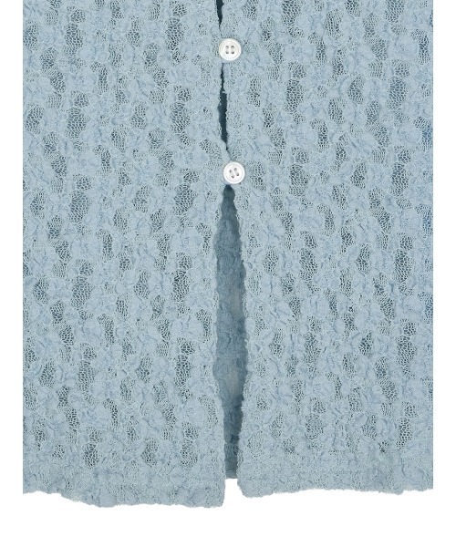 Ameri（アメリ）の「MEDI SHRUNK LACE OPEN COLLAR TOP（シャツ/ブラウス・レディース・スカイブルー/ブラック/アイボリー・FREE）」の12枚目の写真