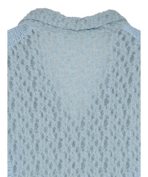 Ameri（アメリ）の「MEDI SHRUNK LACE OPEN COLLAR TOP（シャツ/ブラウス・レディース・スカイブルー/ブラック/アイボリー・FREE）」の14枚目の写真
