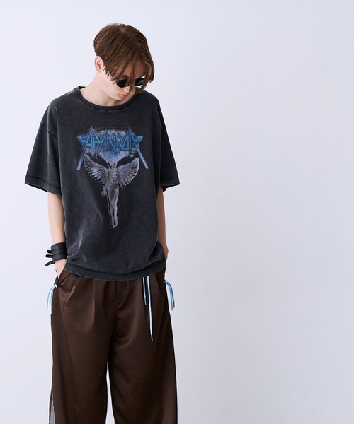 SeeSew(シーソー)の「【UNISEX】ACID WASH ANGEL TEE/アシッドウォッシュ加工エンジェルTシャツ(Tシャツ/カットソー・メンズ・ブラック/ホワイト・M/L)」の14枚目の写真