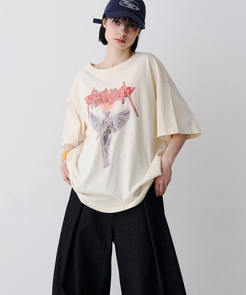 SeeSew(シーソー)の「【UNISEX】ACID WASH ANGEL TEE/アシッドウォッシュ加工エンジェルTシャツ(Tシャツ/カットソー・メンズ・ブラック/ホワイト・M/L)」の7枚目の写真
