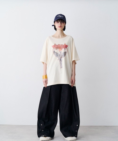 SeeSew(シーソー)の「【UNISEX】ACID WASH ANGEL TEE/アシッドウォッシュ加工エンジェルTシャツ(Tシャツ/カットソー・メンズ・ブラック/ホワイト・M/L)」の5枚目の写真