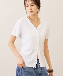 半袖フリルカーディガン