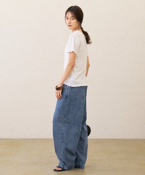 Omekashi(オメカシ)の「半袖フリルカーディガン(Tシャツ/カットソー・レディース・ブラック/オフホワイト/チャコールグレー・FREE)」の13枚目の写真