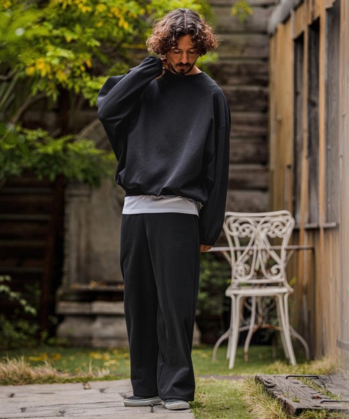 CAMBIO（カンビオ）の「mlt5711-Cotton Flexiguard Chenille Long Sleeve Tee フクレジャガードカットソー(A71626cmb)（Tシャツ/カットソー・メンズ・ミックスグレー/ブラック/ロイヤルブルー・L/M/S）」の7枚目の写真