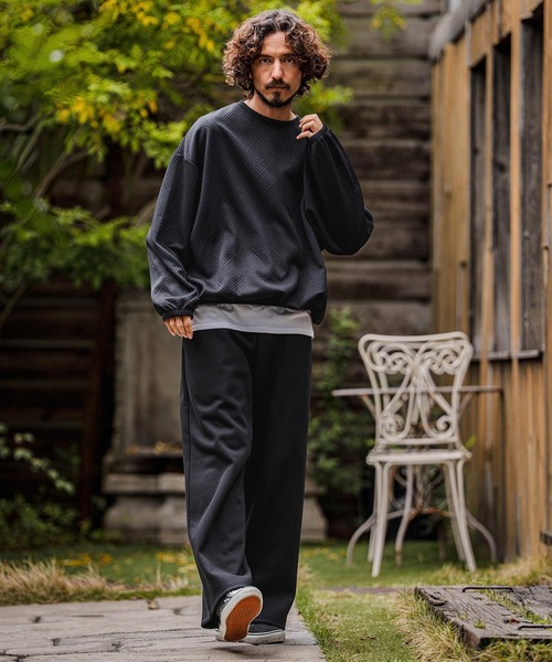 CAMBIO（カンビオ）の「mlt5711-Cotton Flexiguard Chenille Long Sleeve Tee フクレジャガードカットソー(A71626cmb)（Tシャツ/カットソー・メンズ・ミックスグレー/ブラック/ロイヤルブルー・L/M/S）」の9枚目の写真