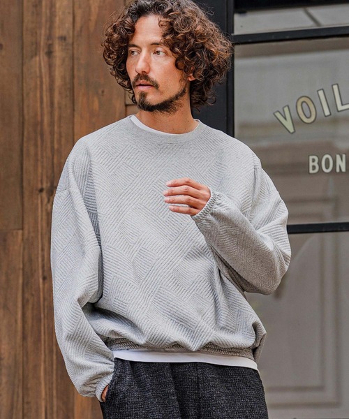 CAMBIO（カンビオ）の「mlt5711-Cotton Flexiguard Chenille Long Sleeve Tee フクレジャガードカットソー(A71626cmb)（Tシャツ/カットソー・メンズ・ミックスグレー/ブラック/ロイヤルブルー・L/M/S）」の10枚目の写真
