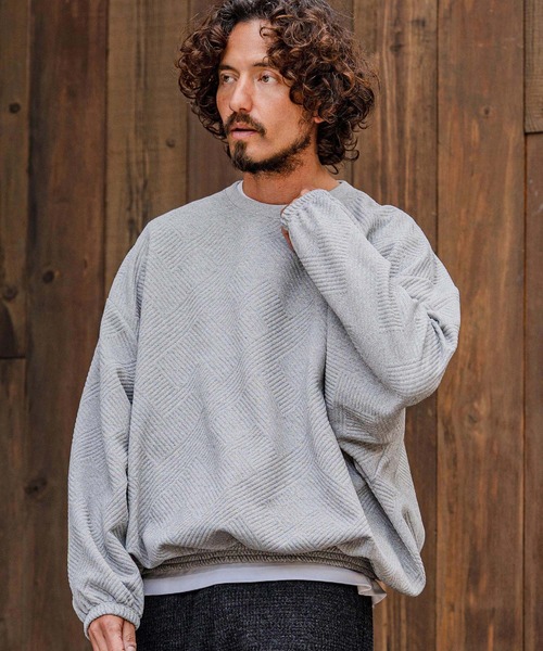 CAMBIO（カンビオ）の「mlt5711-Cotton Flexiguard Chenille Long Sleeve Tee フクレジャガードカットソー(A71626cmb)（Tシャツ/カットソー・メンズ・ミックスグレー/ブラック/ロイヤルブルー・L/M/S）」の12枚目の写真
