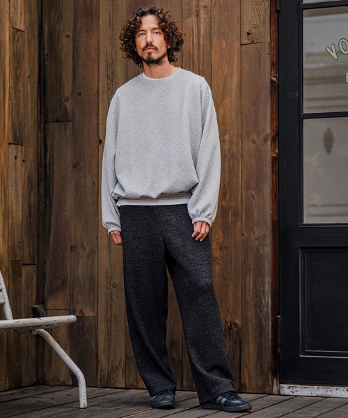 CAMBIO（カンビオ）の「mlt5711-Cotton Flexiguard Chenille Long Sleeve Tee フクレジャガードカットソー(A71626cmb)（Tシャツ/カットソー・メンズ・ミックスグレー/ブラック/ロイヤルブルー・L/M/S）」の13枚目の写真