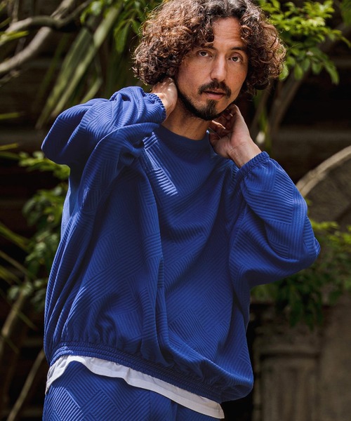 CAMBIO（カンビオ）の「mlt5711-Cotton Flexiguard Chenille Long Sleeve Tee フクレジャガードカットソー(A71626cmb)（Tシャツ/カットソー・メンズ・ミックスグレー/ブラック/ロイヤルブルー・L/M/S）」の16枚目の写真