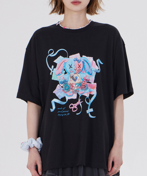 DYSFUNCT(ディスファンクト)の「DYS STUDDED RABBITS T-SHIRT(BLACK)(Tシャツ/カットソー・レディース・その他・SMALL/MEDIUM/LARGE)」の3枚目の写真