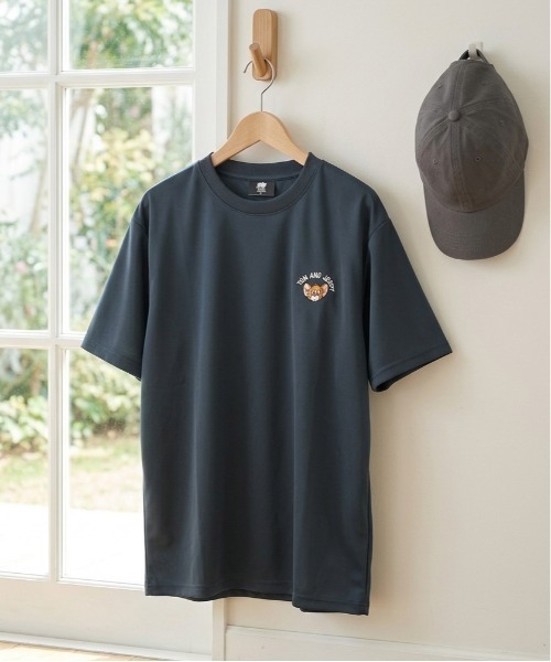 Tom＆Jerry（トムアンドジェリー）の「【TOM&JERRY/トムとジェリー】キャラクターワンポイント刺繍半袖ドライメッシュＴシャツ（吸水速乾・UVカット） ユニセックス（Tシャツ/カットソー・メンズ・ライトグリーン/オフホワイト/ブラック/ネイビー・MEDIUM/LARGE）」の4枚目の写真