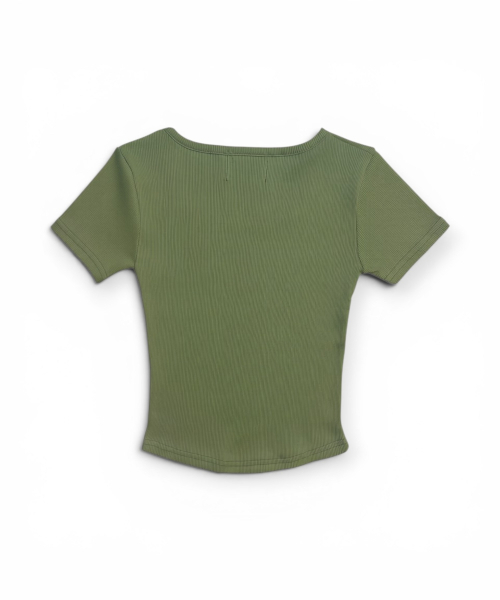 BORN SLIPPY(ボーンスリッピー)の「Frayed Butterfly Square Neck T-shirt (Green)(Tシャツ/カットソー・レディース・その他・FREE)」の2枚目の写真