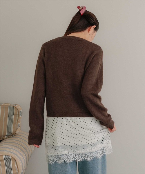 miette(ミエット)の「メニーボタンシャギーニットカーディガン(カーディガン/ボレロ・レディース・レッド/ライトピンク/ブラウン/チャコール・FREE)」の17枚目の写真